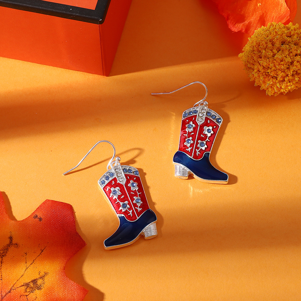 12g Weight Artificial Gemstones Inlay Material 1 Pair Halloween Simple Style Shoe Inlay Alloy Artificial Gemstones Drop Earrings