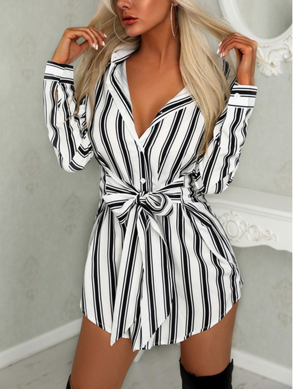 Black Striped Dress