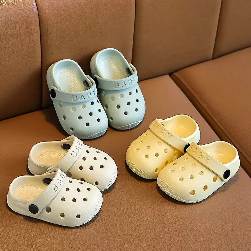爆款儿童洞洞鞋男女童夏季新款两穿男孩儿童防滑软底凉拖鞋