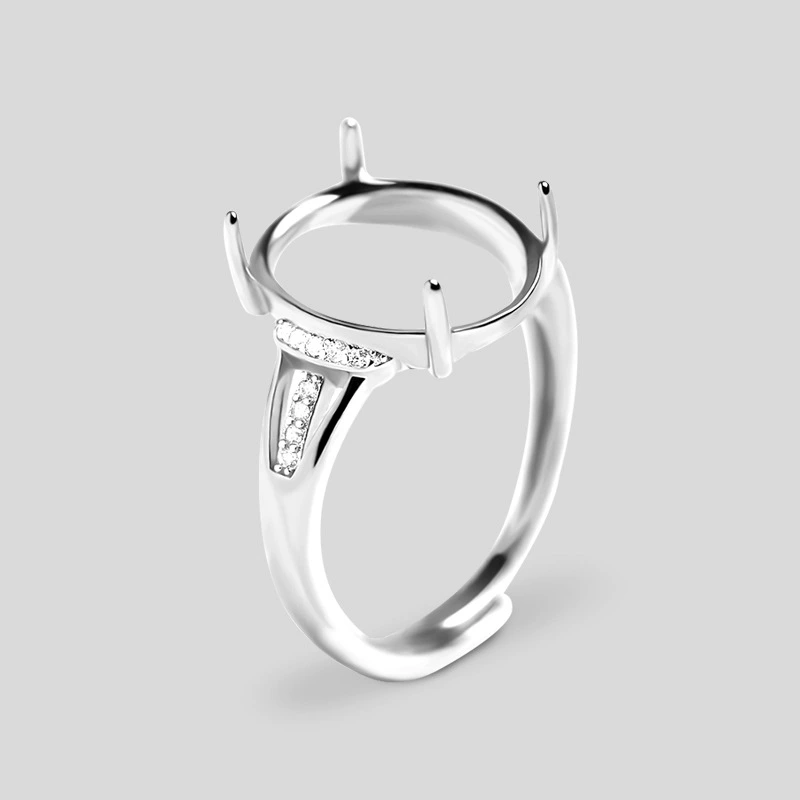 925 серебряных щит для женщин с пустыми подставками с овальной инкрустацией янтарного медного воска 7*9 медно-покрытого платинового живого рта