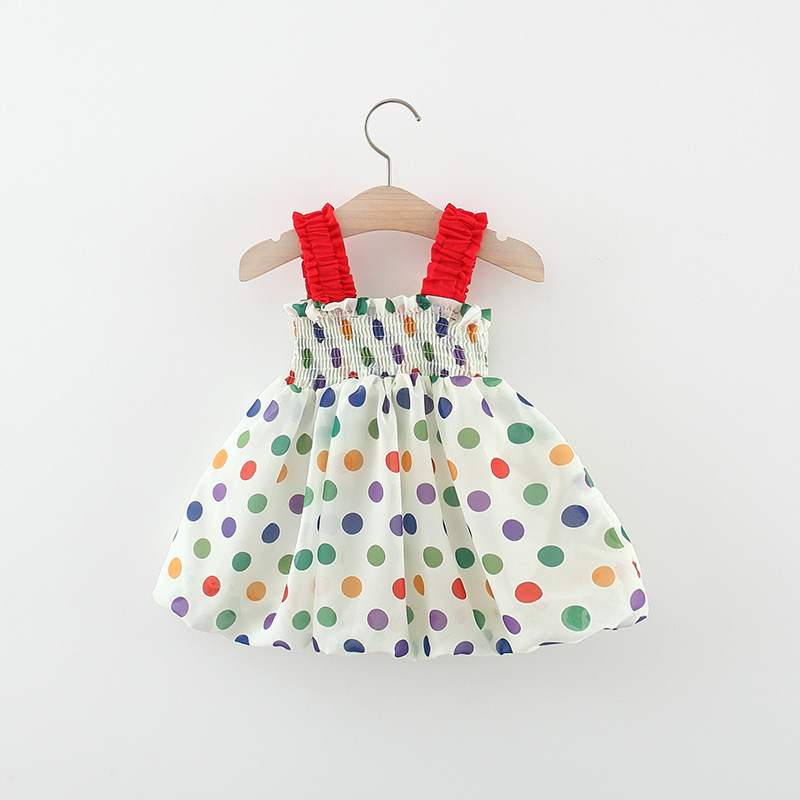 Cute Round Dots Cotton Girls Dresses display picture 3