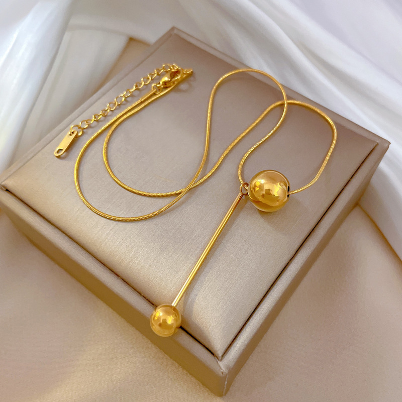 Minimalistische Halskette Aus Echtem Gold Mit Blumen-quasten_voghion.com