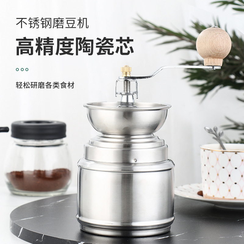 304 Stainless Steel Coffee Grinder Manual Household Rice Sesame Grinder Food Supplement Hand Coffee Bean Grinder 304 Stainless Steel Coffee Grinder Manual Household Rice Sesame Grinder Food Supplement Hand Coffee Bean Grinder
