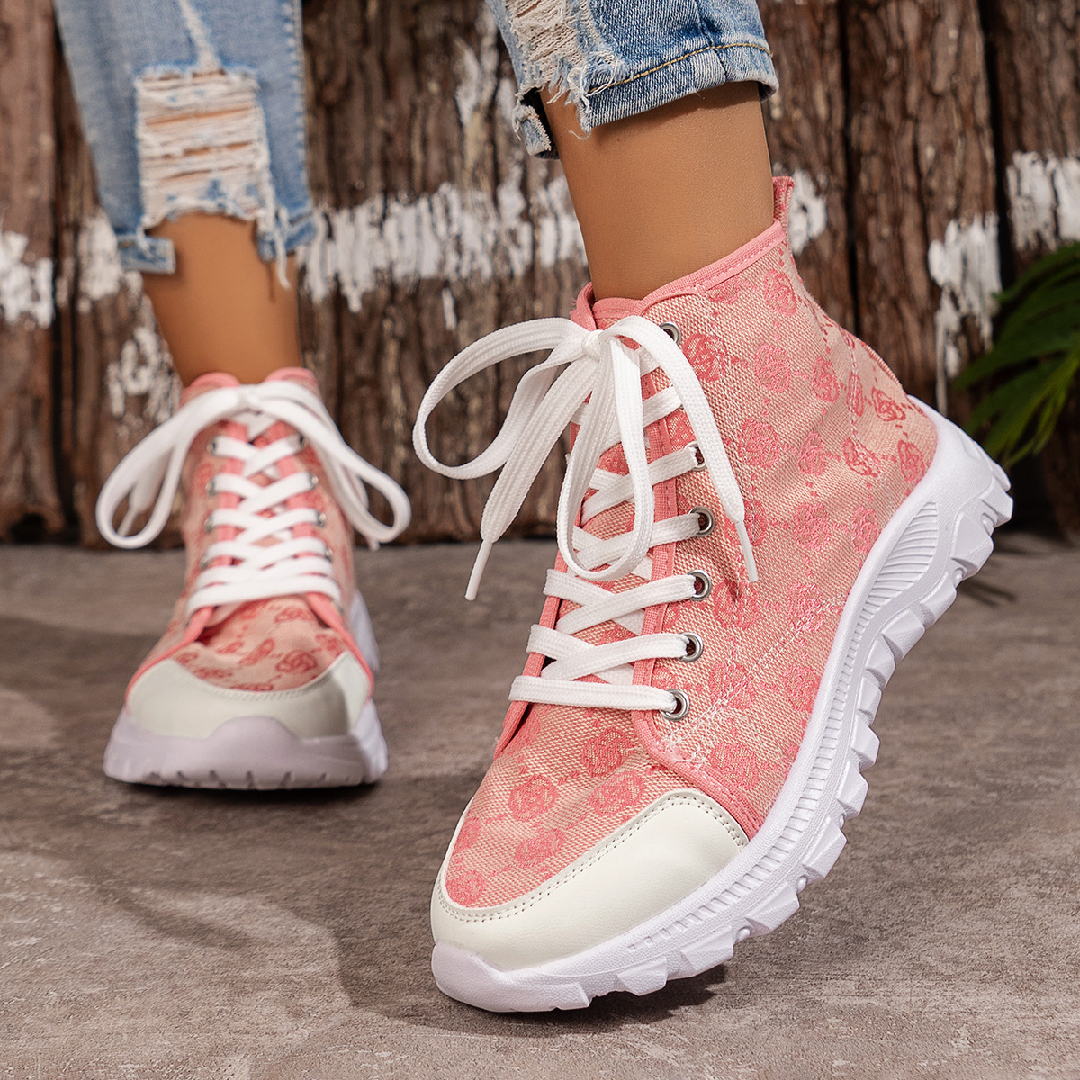 Women's High Top Canvas Sneakers Comfortable Casual Versatile_voghion.com