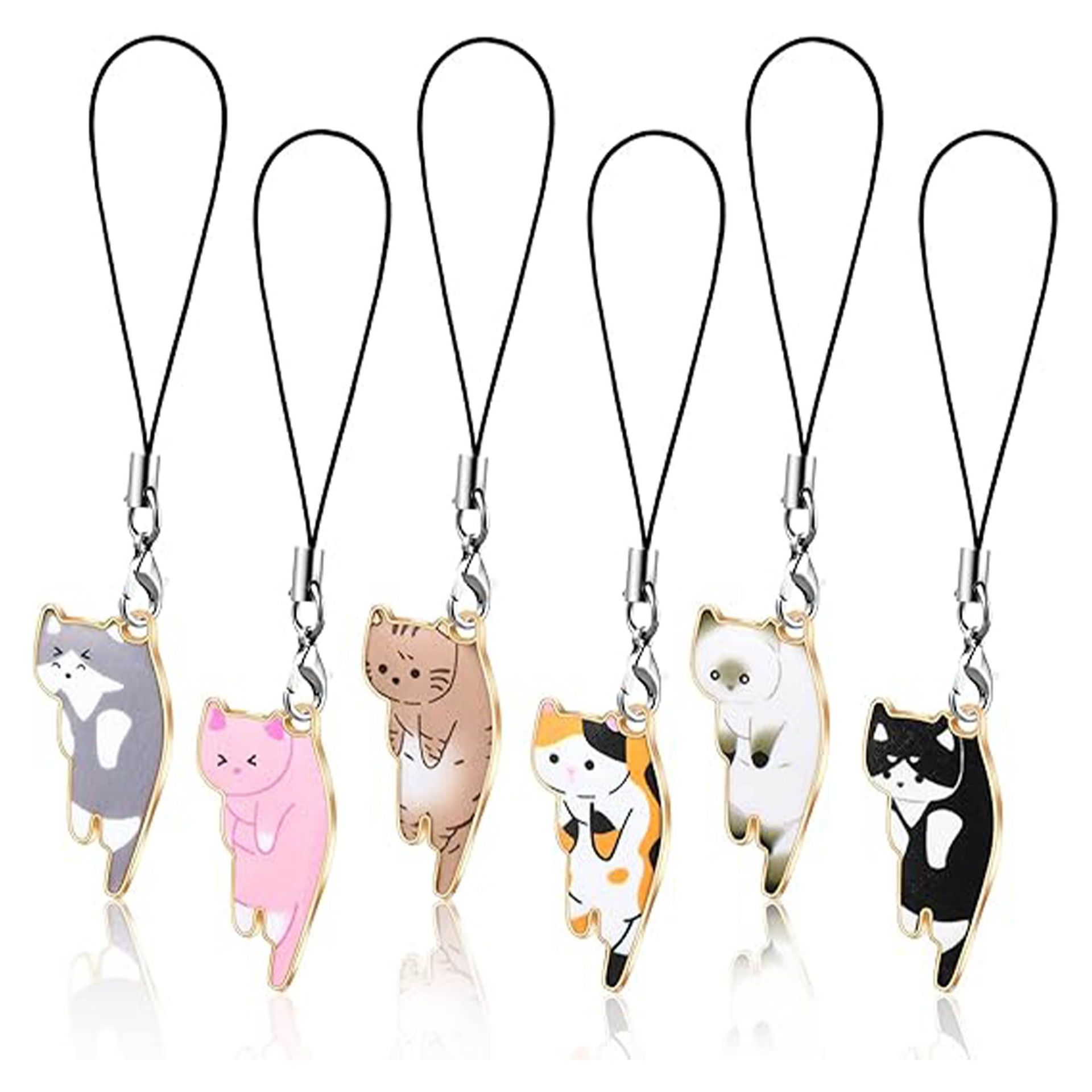 Creative Cat Mobile Phone Chain, Cute Cat Bag Pendant, Cute Cat USB Flash Drive Pendant, Earphone Box Work Permit Pendant