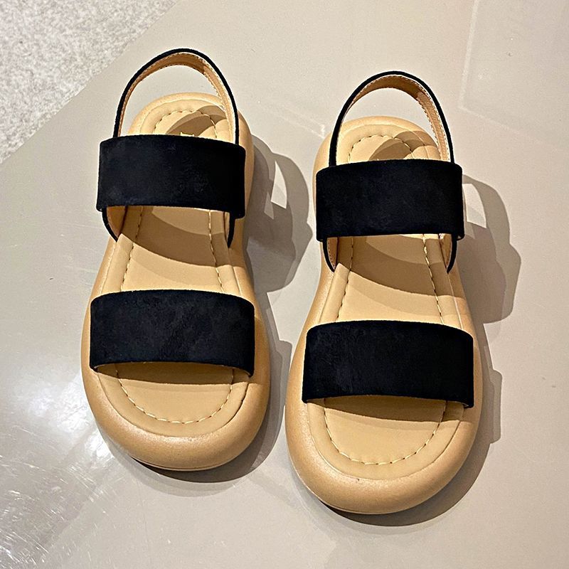 2026 nueva sandalias de verano con suela gruesa y altura de alta calidad de moda para mujeres pequeñas zapatos de playa romanos con dedos descubiertos