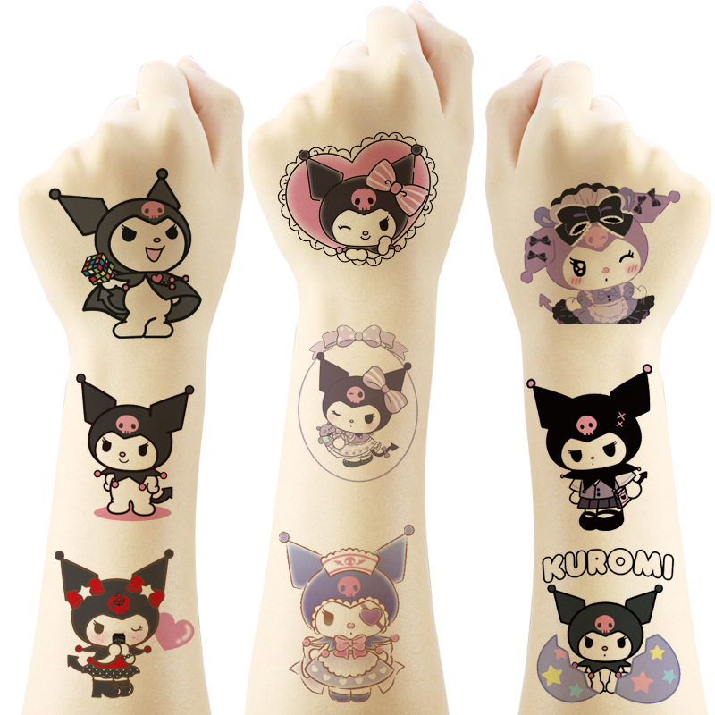 5X5Cm Kuromi Tattoo Stickers 20 Cartoon Tattoo Stickers Water Transfer Disposable Tattoo Birthday Party 5X5Cm Kuromi Tattoo Stickers 20 Cartoon Tattoo Stickers Water Transfer Disposable Tattoo Birthday Party