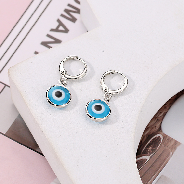 Devil'S Eye Pattern Fashion Devil's Eye Glass Women's Drop Earrings 1 Pair