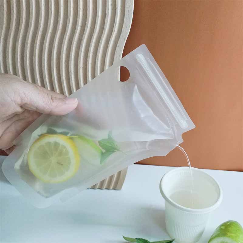 Nueva idea (pajita lateral con doble cremallera) pajita esmerilada; material compuesto