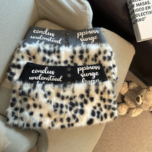 美式复古千禧辣妹豹纹低腰短裤女秋冬港味包臀裙亚文化字母半身裙