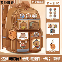 新款卡皮巴拉儿童减负小学生书包大容量一二三到六年级男女孩背包