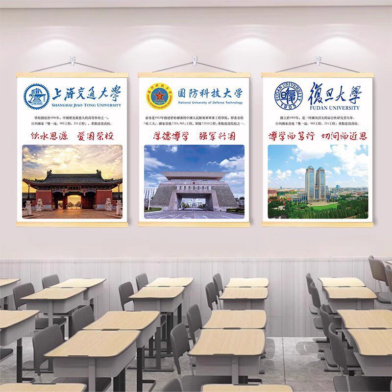 Decorative Paintings of Prestigious Chinese Universities 958211, University Profile Posters, Inspirational Dormitory and Classroom Decorations