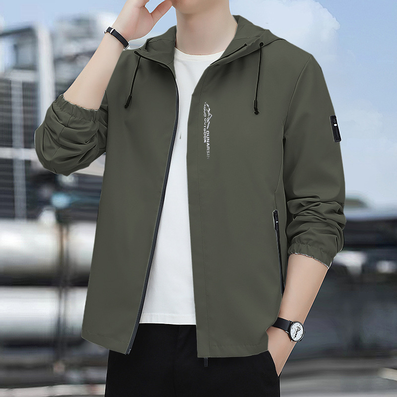 2023 hombres encapuchados primavera y otoño chaqueta de negocios ocio hombre chaqueta de otoño nueva chaqueta casual