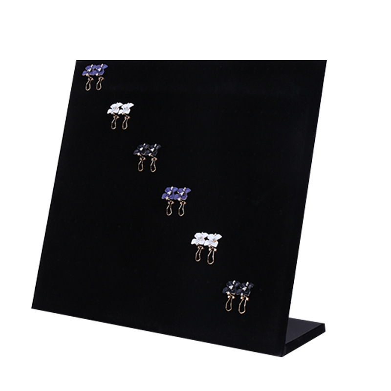 대형 블랙 벨벳 스터드 귀걸이 디스플레이 스탠드