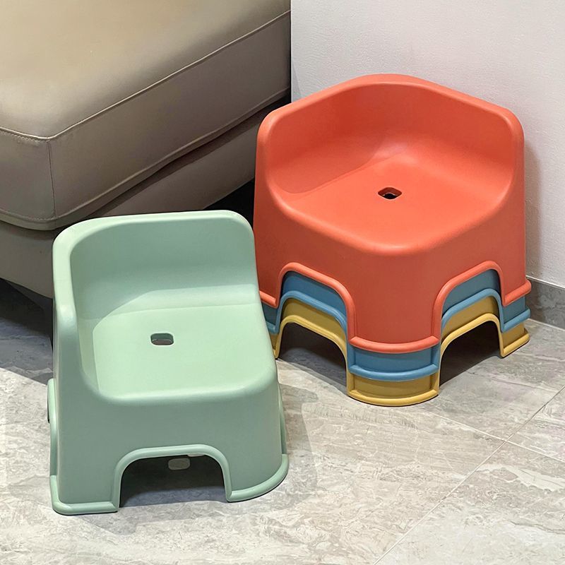 Children's Stool Seat Plastic Low Stool Back Chair Household Thickened Baby Anti-Skid Stool Shoe Changing Bath Chair