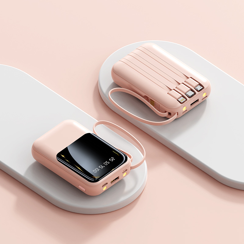 Venta al por mayor Mini auto-cableado 20000 mA gran capacidad banco de energía portátil regalo universal teléfono móvil banco de energía
