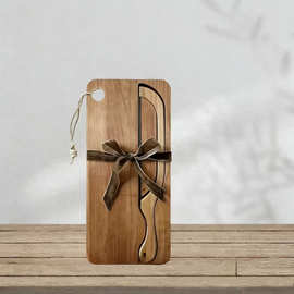 木制面包刀砧板组合套装家用木质托盘桌面吐司法棍切割锯带托盘