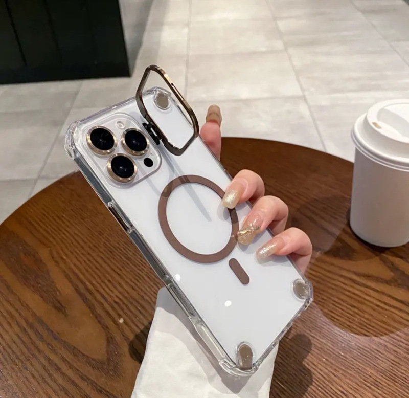 iPhone17 Pro Max対応 四隅エアクッション耐衝撃 Apple 16用スマホケース レンズ付きメタルスタンド 高品質|undefined