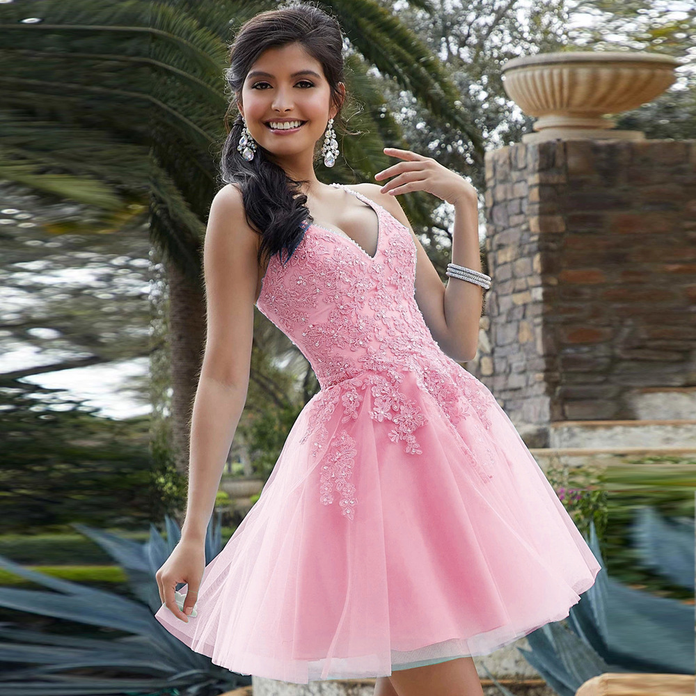2025 caída de otoño vestido de noche de encaje corto Aliexpress Amazon vestido de fiesta de cumpleaños pequeño
