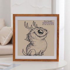 窄邊柚木色實木畫框裝裱A3素描水彩20寸36寸8K4k拼圖海報相框掛牆