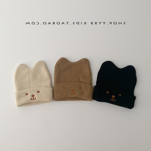 ins Korean baby hat autumn and winter cute bunny knitted woolen hat infant and toddler versatile warm pullover hat