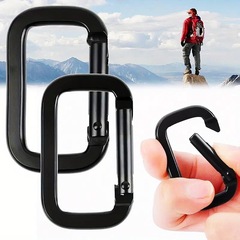 アルミ合金の四角形の登山ボタンのカバンはバックルのリュックサックの部品の正方形のバックルの本のカバンを掛けて黒色の多機能を掛けます。