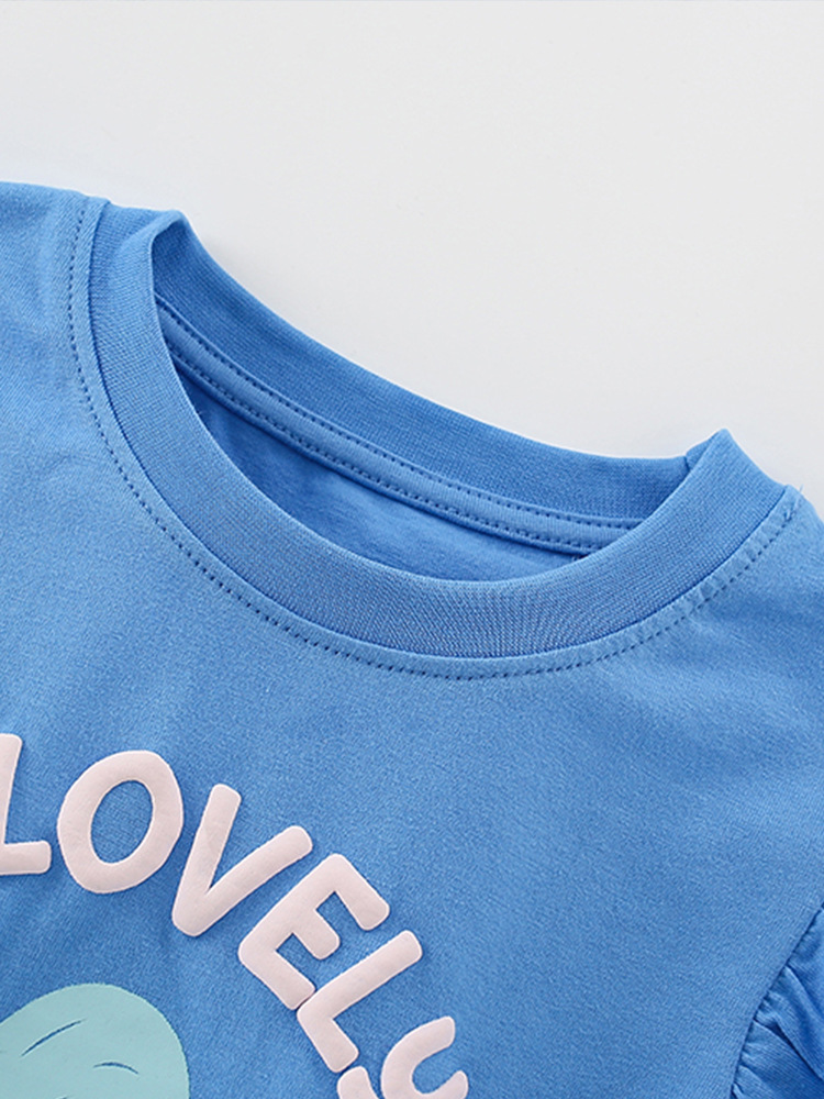 Transfronterizos para malwee niñas set de verano nuevo estilo europeo y americano para niños de mediana edad cuello redondo ocio ropa para el hogar de mangas cortas