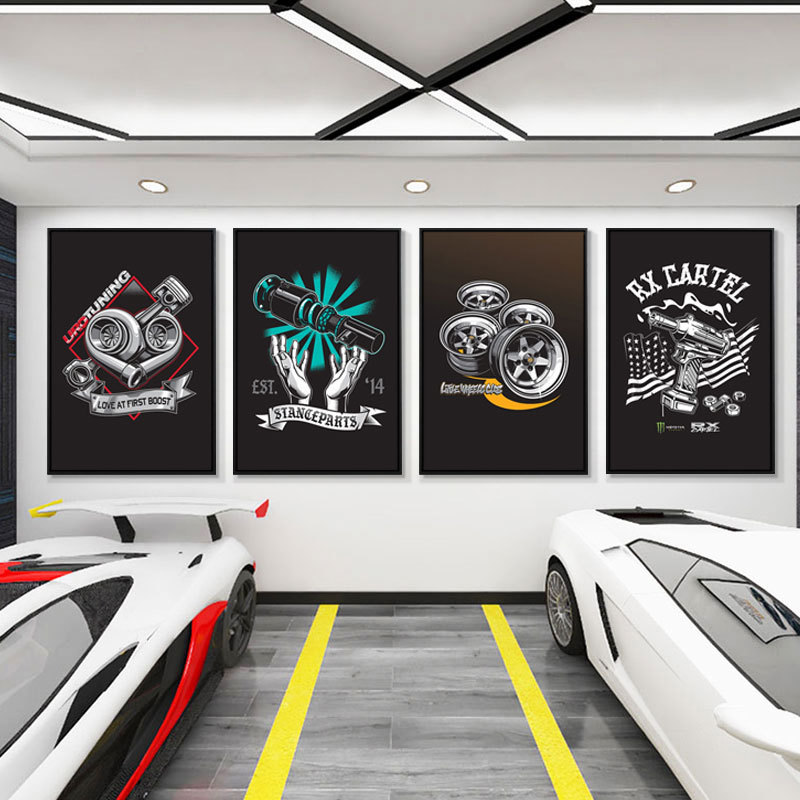 改造店自動車掛け画JDMハブスポーツカークラブ装飾画レーシングカー美容フィルム店壁面壁画|undefined
