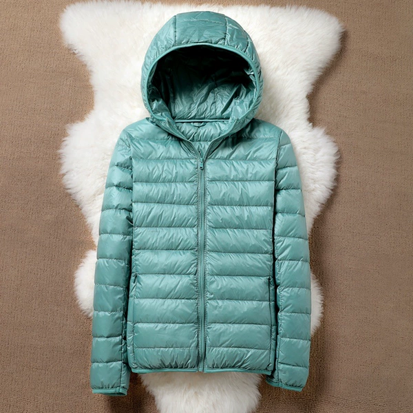 With hood, blue