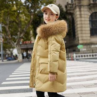 Children's Down Jacket 2024 Winter New Mid-length Children's Thickened Hat Warm Girls' Winter Coat Trendy