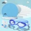 Blue azure silicone earplugs with zipper