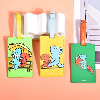 卡通小狗皮革行李牌定制商场文创周边可爱动物吊牌外出旅行登机牌