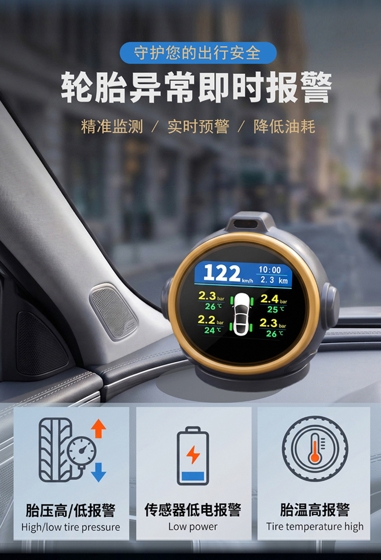 Tuchian Ironhead 3 Head-Up Display HUD Multifunctional GPS Speedometer, Altimeter, Compass, Slope Meter, Clock