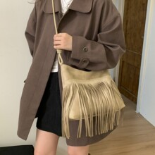简约包包斜挎包女新款韩版小众设计复古水桶包秋季时尚托特单肩包