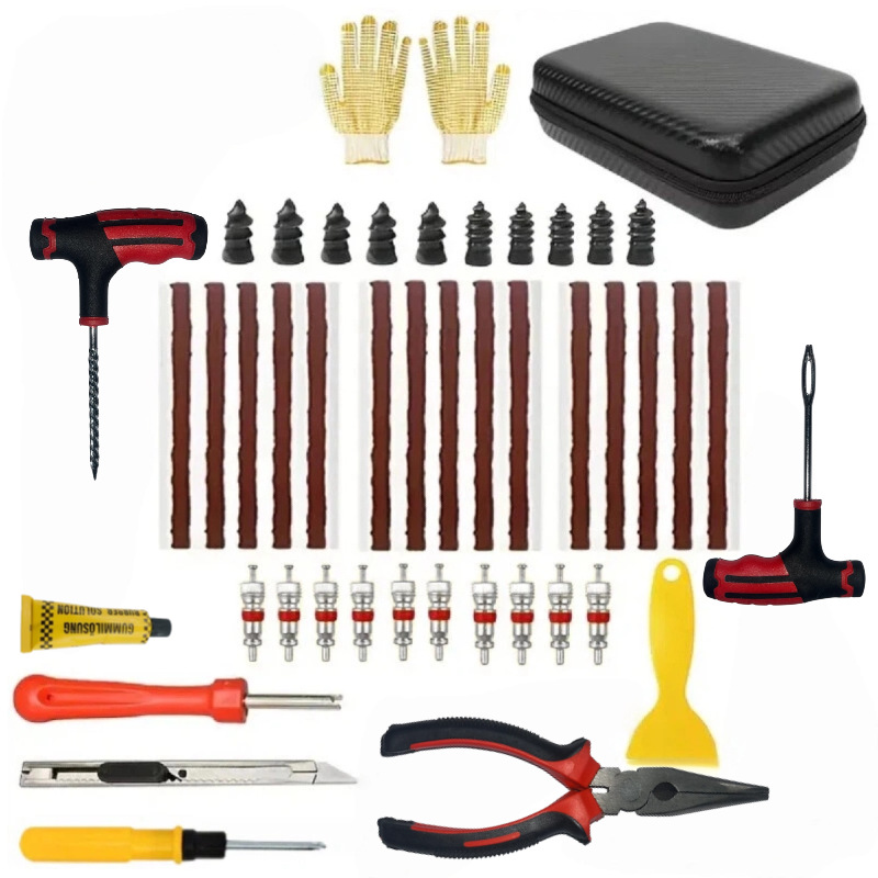 Cross-border car tire repair tool set, 45-piece car tire repair kit, electric vehicle vacuum tire repair tool