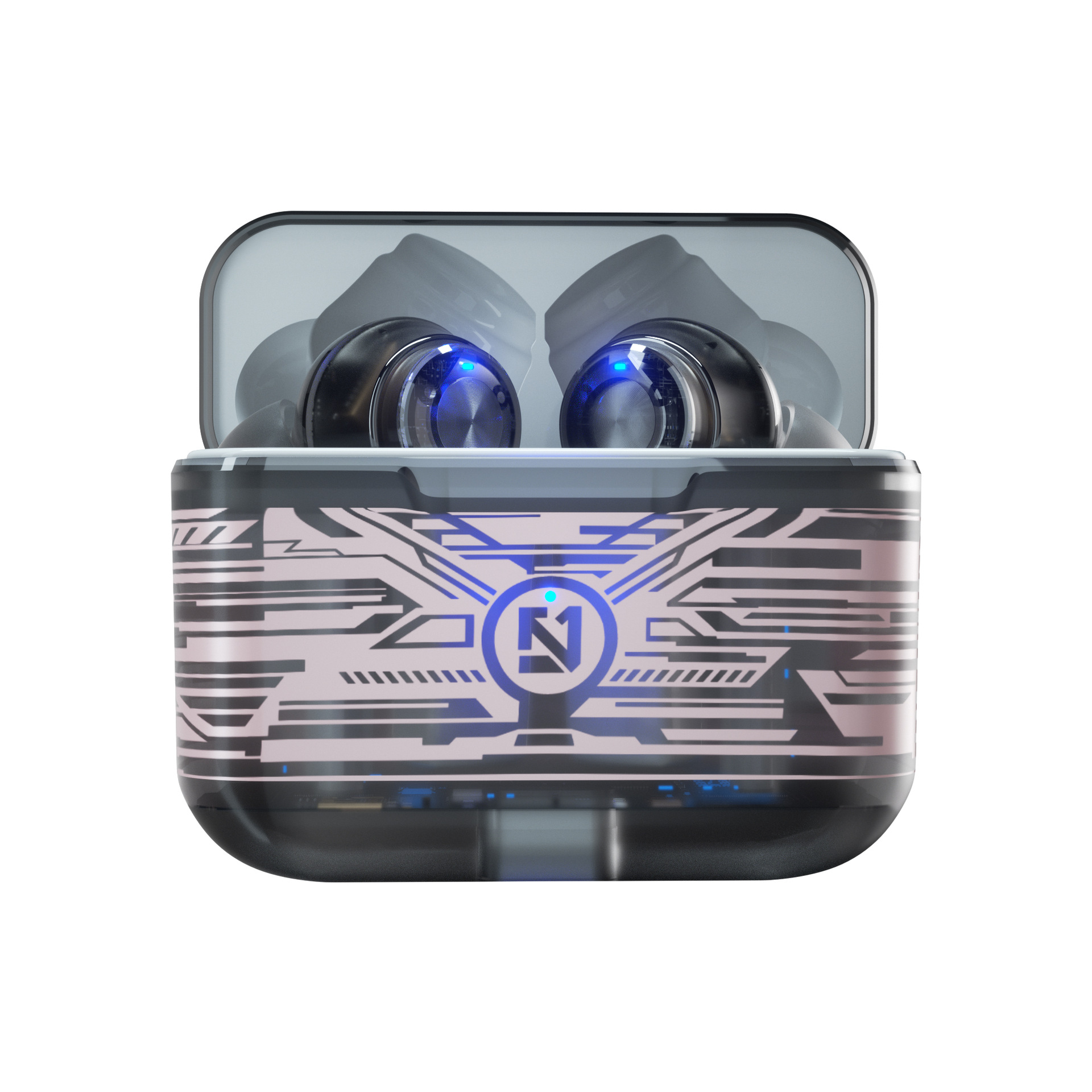 藍(lán)牙耳機(jī)5.0低延遲觸摸無線耳麥吃雞游戲透明對耳耳機(jī)亞馬遜新款