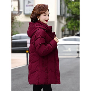 New Middle-aged and Elderly Women's Down Jacket New Winter Mother's plus size Thickened Warm Mid-length White Duck Down Jacket