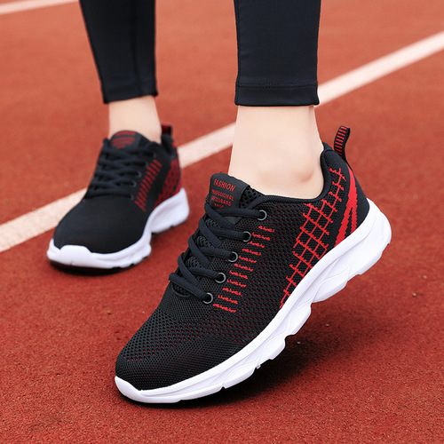 Spring and Autumn Women's Black Sports Shoes, Korean Style, Versatile, Breathable, Lightweight, Student, Gym, Casual, Running, Travel