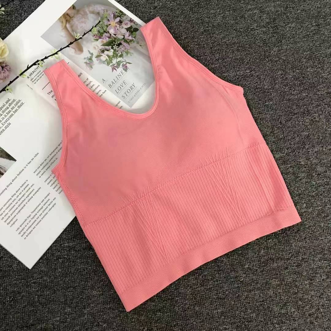 Nuevo chaleco sin costuras de alta elasticidad de alta calidad de dama sin anillo de acero bra de yoga ropa interior deportiva mujer al por mayor