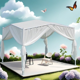 Terrace Garden Outdoor Rainproof Canopy Flat Top Awning Courtyard Camp Swan Internet Celebrity Yard Tent B&B