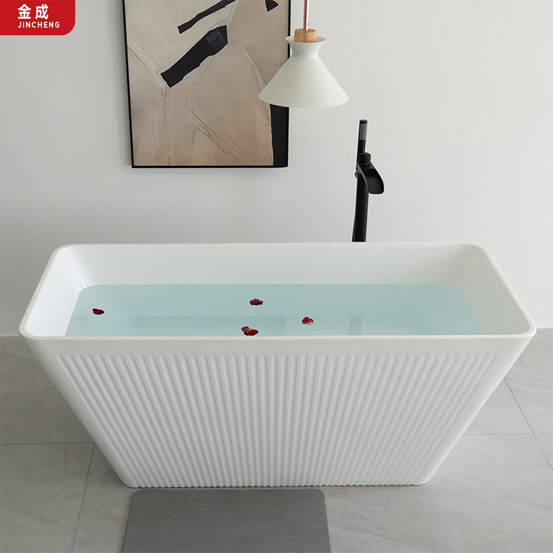 Jincheng Classy Freestanding Bathtub High-Quality Acrylic Seat Complies with European Safety Standards for Home Bathrooms