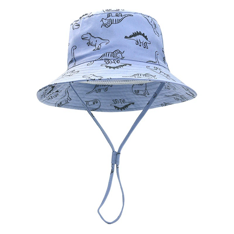 Весенне-летняя новая детская шляпа рыбака с мультяшным принтом динозавра детская Солнцезащитная шляпа с полями детская