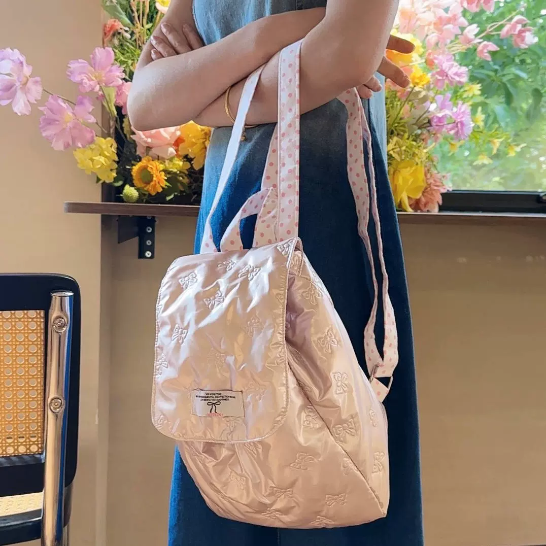 2024新款云彩女士双肩包百搭背包潮流大容量书包女尼龙购物袋钱包