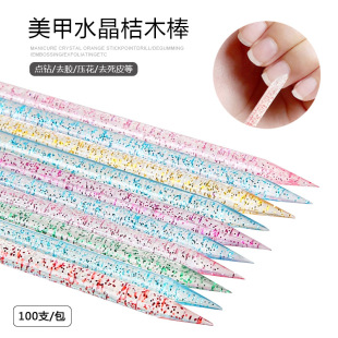 New crystal stick nail tools wholesale double-headed glue drill push dead skin orange stick nail point flower drill stick