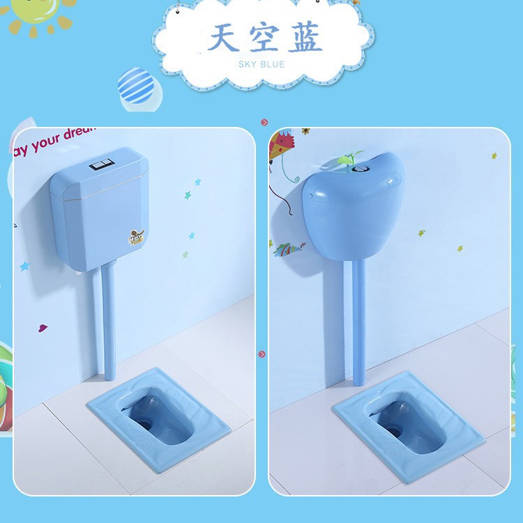 Venta al por mayor niños desodorante de cerámica cuclillas taburete color cuclillas pan cuclillas inodoro jardín de infantes ingeniería manzana tanque de agua OFERTA ESPECIAL image 2
