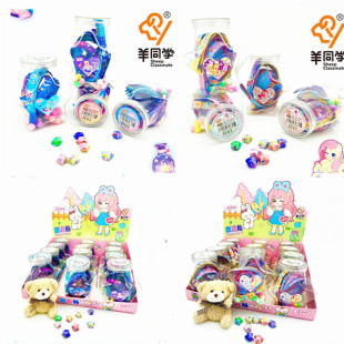 Wholesale five-star bottled cartoon star origami strip with fur ball kindergarten color hand-folded lucky star strip