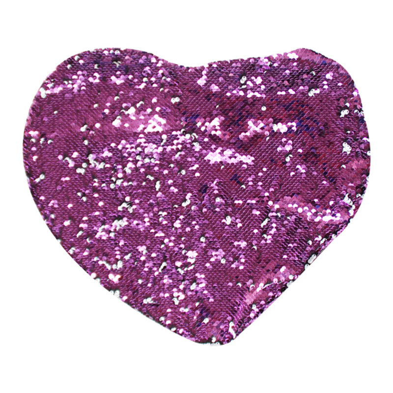 Transferencia térmica lentejuelas mágicas en forma de corazón funda de almohada DIY personalizado material creativo al por mayor