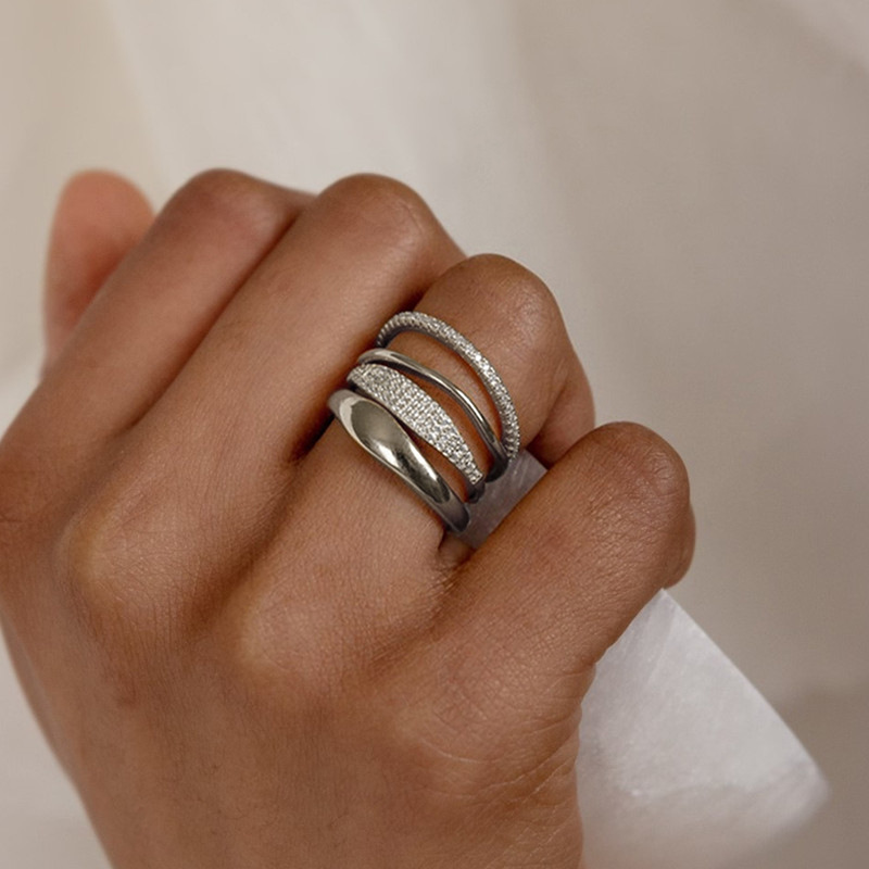 8g Weight Zircon Inlay Material Rings Classification 10, 6 Ring Size 1 Piece Quantity Casual, Shopping Occasion Copper Material Geometric Pattern All Seasons Season Women's Gender Elegant, Vintage Style Style Wholesale Jewelry Elegant Vintage Style Geometric Copper Zircon Rings 7