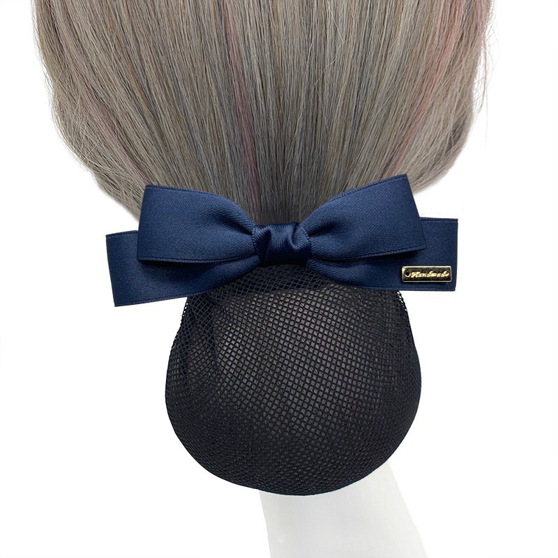 Professional Hairnet for Hotel Staff, Flight Attendants, Nurses, Bank Tellers; Elegant Updo Hairnet with Stylish Bow Hairpin