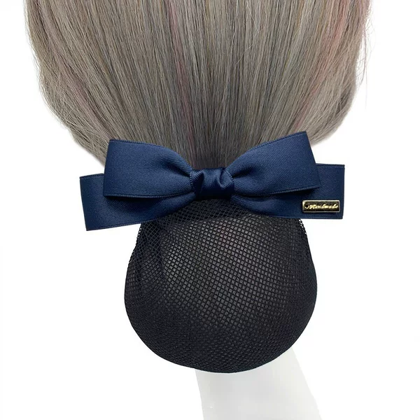 Professional Hairnet for Hotel Staff, Flight Attendants, Nurses, Bank Tellers; Elegant Updo Hairnet with Stylish Bow Hairpin